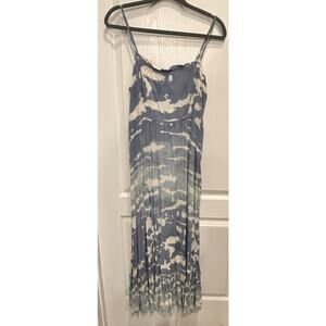 Knox Rose Women Sleeveless Maxi Dress Sz S Blue White Smocked Boho Cottagecore